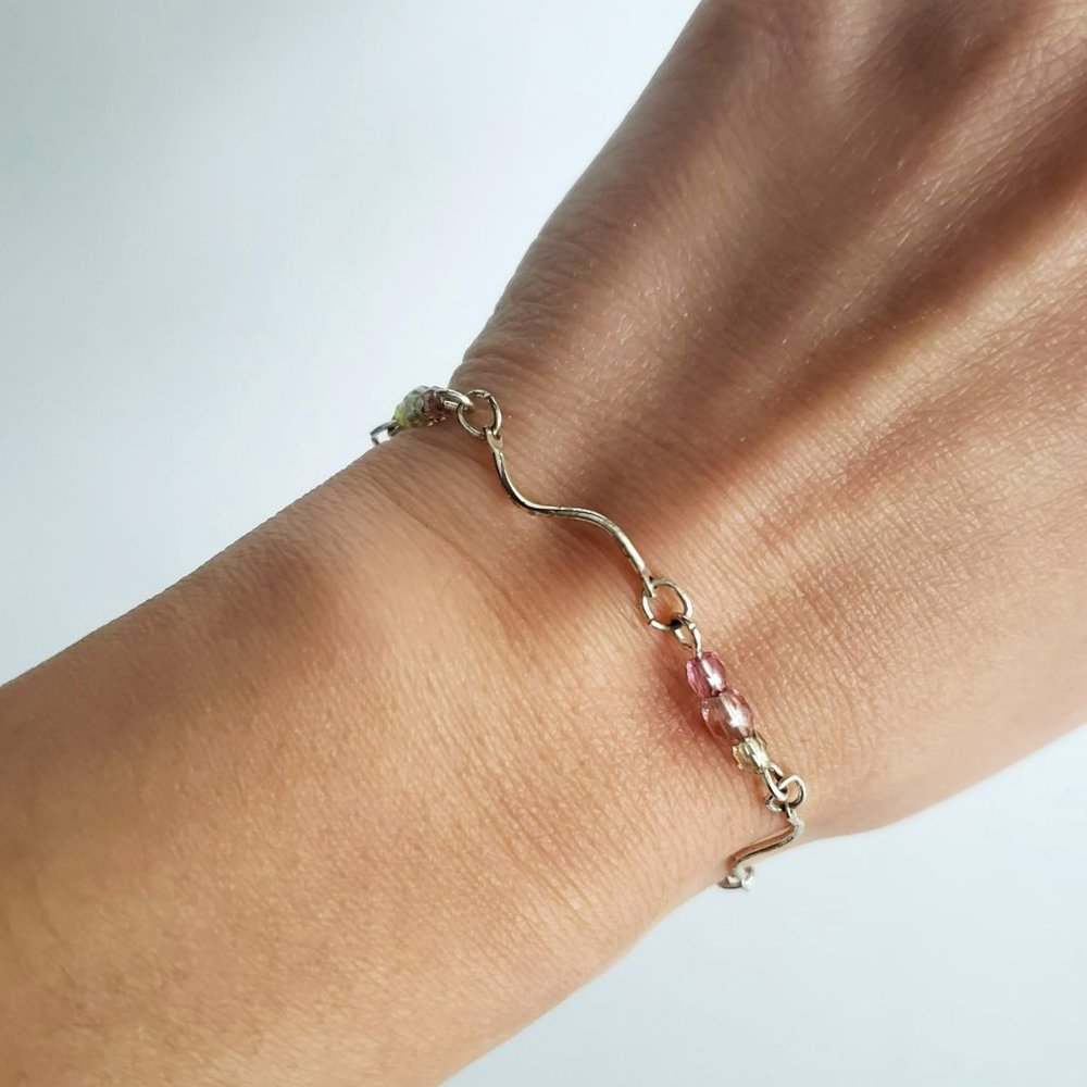 Minimalist Silver Beaded Bracelet